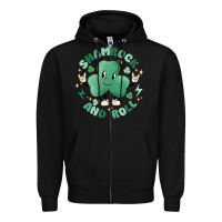 Black shamrock and roll Zipper Hoodie - MaliasSmallBusiness