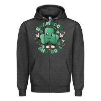 Charcoal Heather shamrock and roll Zipper Hoodie - MaliasSmallBusiness