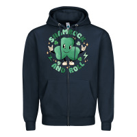 Navy shamrock and roll Zipper Hoodie - MaliasSmallBusiness