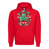 Red shamrock and roll Zipper Hoodie - MaliasSmallBusiness