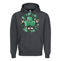 Smoke shamrock and roll Zipper Hoodie - MaliasSmallBusiness