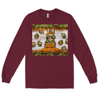 Burgundy easter egg hunter  rabbit Long Sleeve Tee - BarkalooDesign