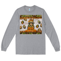 Heather Grey easter egg hunter  rabbit Long Sleeve Tee - BarkalooDesign