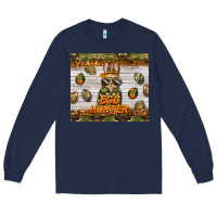 Navy easter egg hunter  rabbit Long Sleeve Tee - BarkalooDesign
