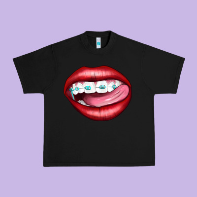 Lips Dental Braces Urban Heavy Tee Designed By Artiststas