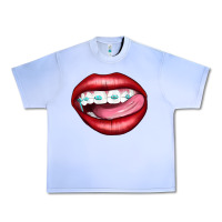 Grape Ice Lips Dental Braces Urban Heavy Tee - Artiststas
