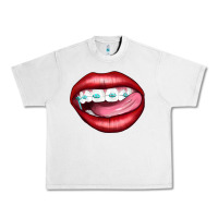 Lunar Rock Lips Dental Braces Urban Heavy Tee - Artiststas