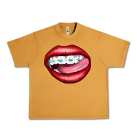 Peanut Butter Lips Dental Braces Urban Heavy Tee - Artiststas