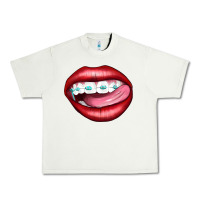 Pistachio Lips Dental Braces Urban Heavy Tee - Artiststas