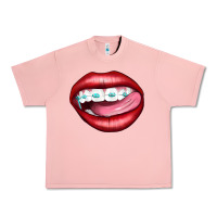 Salmon Lips Dental Braces Urban Heavy Tee - Artiststas