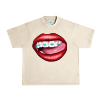 Sandshell Lips Dental Braces Urban Heavy Tee - Artiststas