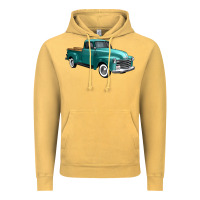 Vintage Mustard western truck 34 view Vintage Hoodie - FaDigitalArtStudio