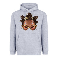 Heather Grey Afro Bantu Knots Hairstyles Messy Bun With Clasp Bbs  2 Heavyweight Hoodie - BundleAndBundleShop