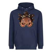 Navy Afro Bantu Knots Hairstyles Messy Bun With Clasp Bbs  2 Heavyweight Hoodie - BundleAndBundleShop