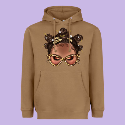 Afro Bantu Knots Hairstyles Messy Bun With Clasp Bbs  2 Heavyweight Hoodie Designed By Bundleandbundleshop