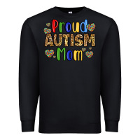 Black proud autism mom design Premium Sweatshirt - LillyAllenDesigns