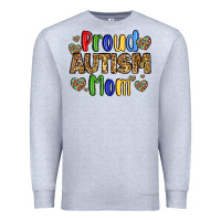 Heather Grey proud autism mom design Premium Sweatshirt - LillyAllenDesigns