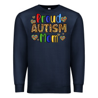 Navy proud autism mom design Premium Sweatshirt - LillyAllenDesigns