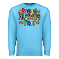 Ocean Blue proud autism mom design Premium Sweatshirt - LillyAllenDesigns