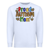 White proud autism mom design Premium Sweatshirt - LillyAllenDesigns