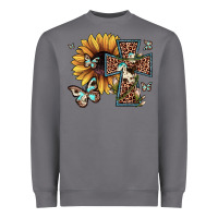 Storm leopard cross sunflower butterfly Heavyweight Sweatshirt - JahusDesignShop