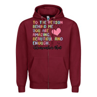 Burgundy to the person behind me Zipper Hoodie - MaliasSmallBusiness