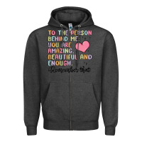 Charcoal Heather to the person behind me Zipper Hoodie - MaliasSmallBusiness