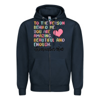 Navy to the person behind me Zipper Hoodie - MaliasSmallBusiness