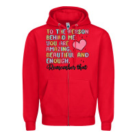 Red to the person behind me Zipper Hoodie - MaliasSmallBusiness