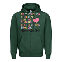 Sports Green to the person behind me Zipper Hoodie - MaliasSmallBusiness