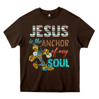 Chocolate Brown jesus is the anchor of my soul Heavy Core Tee - texasbilliewilder