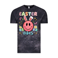 Cloud Black easter vibes smiley face Vintage Tee - Artiststas