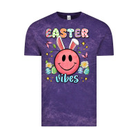 Cloud Purple easter vibes smiley face Vintage Tee - Artiststas