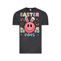 Vintage Black easter vibes smiley face Vintage Tee - Artiststas