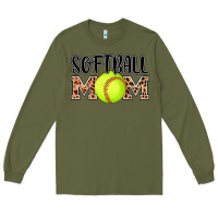 Army Green softball mom Long Sleeve Tee - AdoDesignShop