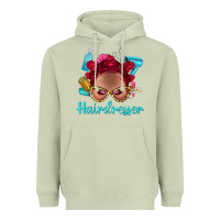 Matcha Afro Bantu Knots Red Hairdresser With Leopard Glasses Bbs Heavyweight Hoodie - BundleAndBundleShop