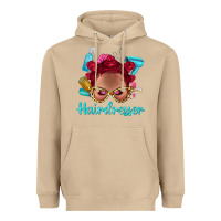 Mushroom Afro Bantu Knots Red Hairdresser With Leopard Glasses Bbs Heavyweight Hoodie - BundleAndBundleShop