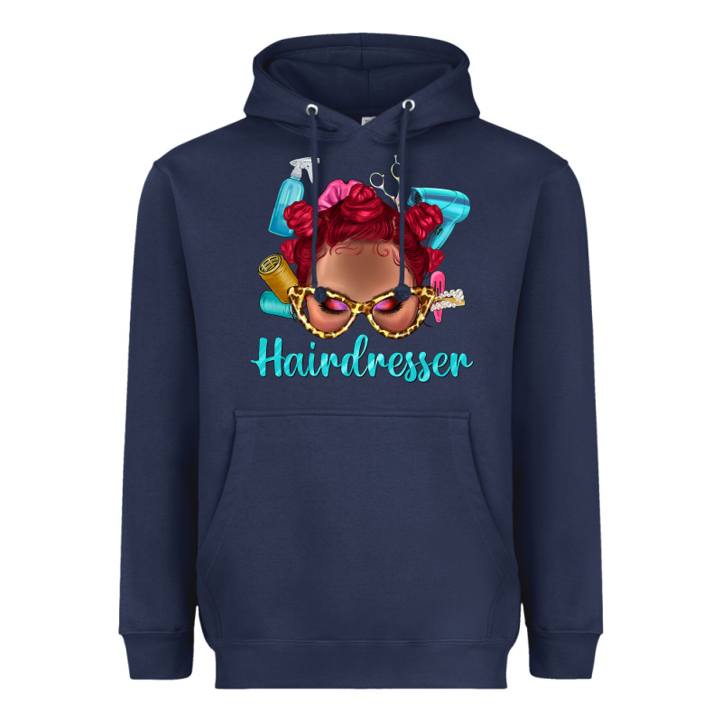Afro Bantu Knots Red Hairdresser With Leopard Glasses Bbs Heavyweight Hoodie by BundleAndBundleShop | Teevron