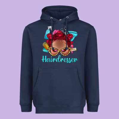 Afro Bantu Knots Red Hairdresser With Leopard Glasses Bbs Heavyweight Hoodie Designed By Bundleandbundleshop