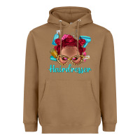 Toasted Coconut Afro Bantu Knots Red Hairdresser With Leopard Glasses Bbs Heavyweight Hoodie - BundleAndBundleShop