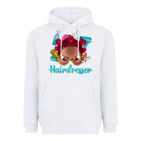 White Afro Bantu Knots Red Hairdresser With Leopard Glasses Bbs Heavyweight Hoodie - BundleAndBundleShop