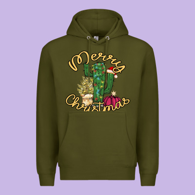 Merry Christmas Cactus Premium Hoodie Designed By Bettercallsaul
