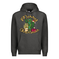 Charcoal Heather Merry Christmas Cactus Premium Hoodie - Bettercallsaul