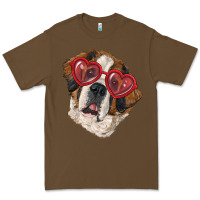 Cacao Saint bernard with love glasses Premium Tee - RanaPortraitStore