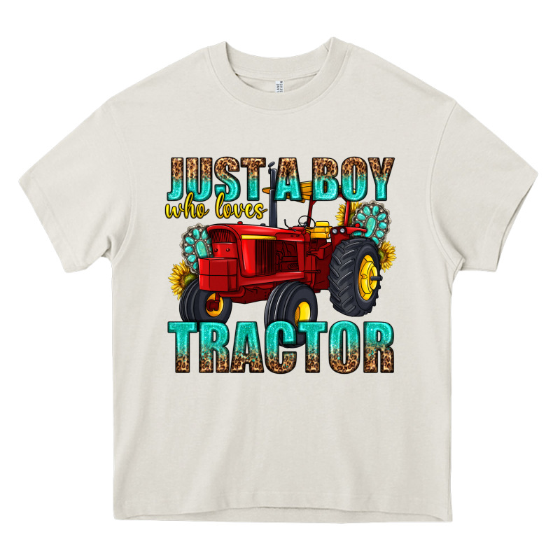 Just A Boy Who Loves Tractor Heavy Core Tee by texasbilliewilder | Teevron