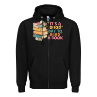 Black it's a good day to read a book Zipper Hoodie - MaliasSmallBusiness