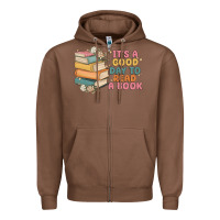 Chestnut it's a good day to read a book Zipper Hoodie - MaliasSmallBusiness