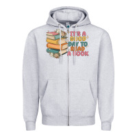 Heather Grey it's a good day to read a book Zipper Hoodie - MaliasSmallBusiness