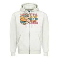 Oatmeal Heather it's a good day to read a book Zipper Hoodie - MaliasSmallBusiness