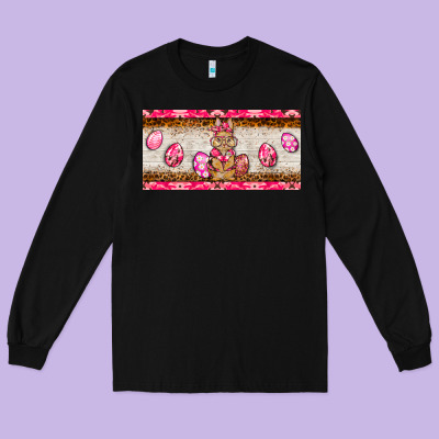 Pink Camouflage Egg Hunter Bunny   License Plate Long Sleeve Tee Designed By Barkaloodesign